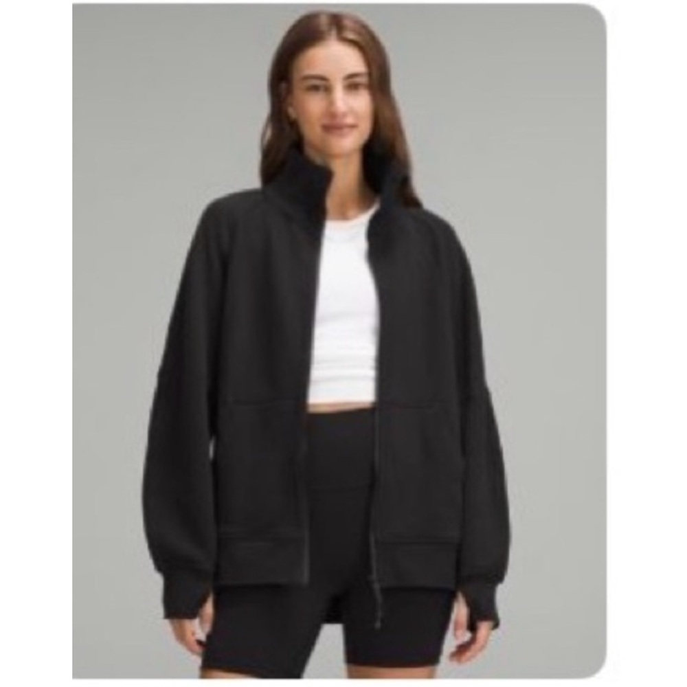 Lululemon Scuba Oversized Funnel-Neck Full Zip BLK XS/S